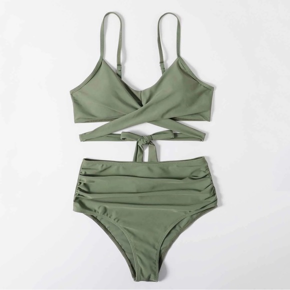 Other - Women Cross Wrap Halter Bikini Set High Waisted Push Up Two Piece Swimsuits L